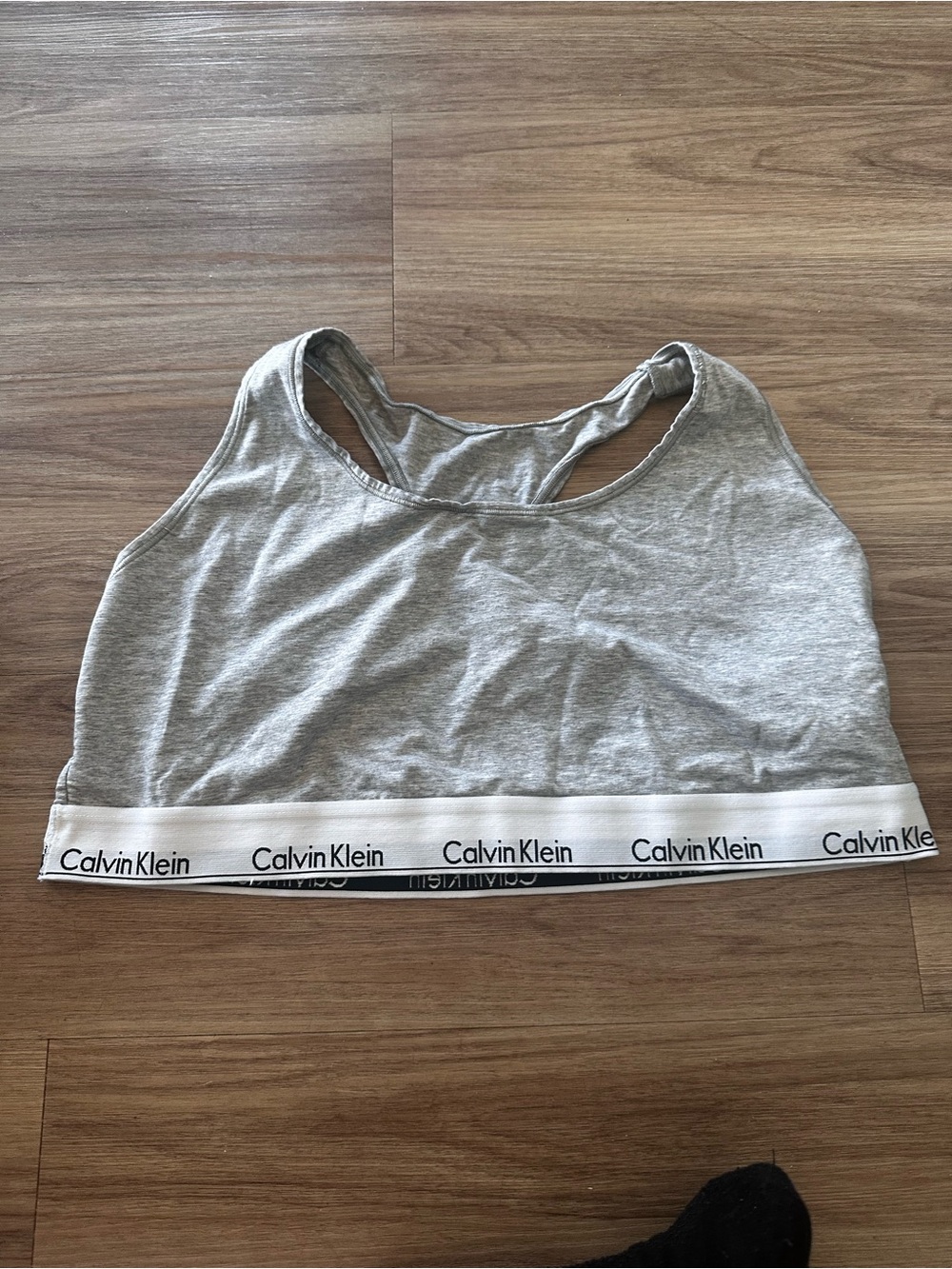 Calvin Klein Light Gray Logo Elastic Racerback Bralette